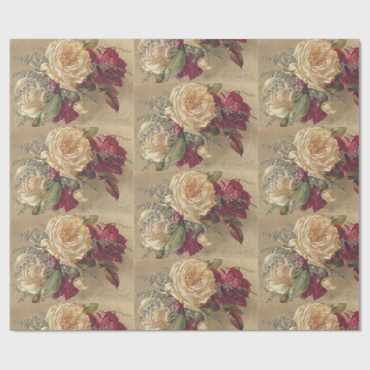 Victoriaans kerstRoos Cadeaupapier (Vlak)