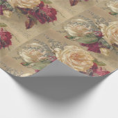 Victoriaans kerstRoos Cadeaupapier (Hoek)