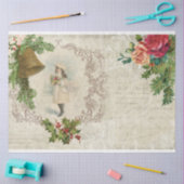 Victoriaans kerstRoos, pine en Holly Collage Tissuepapier (Craft)