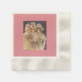 Victoriaans kerstroze  vrouwen Napkins Servetten (Voorkant)