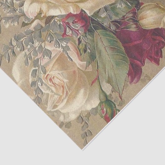 Victoriaans kerstRozen Tissuepapier (Detail)