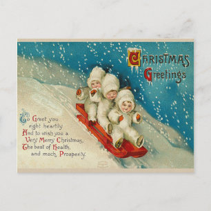 Victoriaans kerstsneeuw Baby Briefkaarten