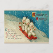 Victoriaans kerstsneeuw Baby Briefkaarten (Voorkant)
