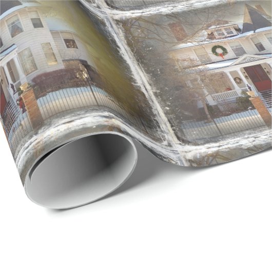 Victoriaans kerststartpunt cadeaupapier (Rol Hoek)