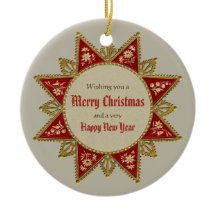 Victoriaans kerstster Gold Red  CC0963