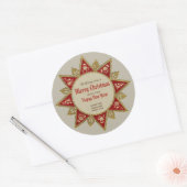 Victoriaans kerstster Golden-versieringen CC0958 Ronde Sticker (Envelop)