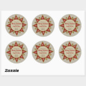 Victoriaans kerstster Golden-versieringen CC0958 Ronde Sticker (Vel)