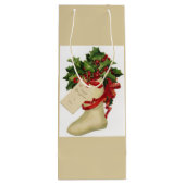 Victoriaans kerststop Wijn Gift Bag Cadeautas (Achterkant)