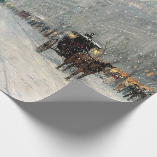 Victoriaans kerststraat scène cadeaupapier (Hoek)