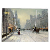 Victoriaans kerststraat scène groot cadeauzakje (Achterkant)