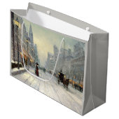 Victoriaans kerststraat scène groot cadeauzakje (Voorkant Gekanteld)