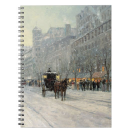 Victoriaans kerststraat scène notitieboek