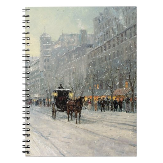 Victoriaans kerststraat scène notitieboek (Voorkant)