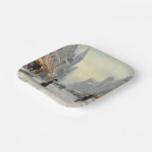 Victoriaans kerststraat scène papieren bordje (Gebogen)