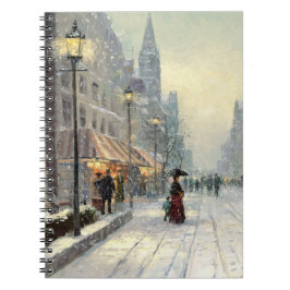 Victoriaans kerststraatscène notitieboek