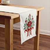 Victoriaans Kersttafel Runner – Rood & Groen Korte Tafelloper (Voorbeeld)