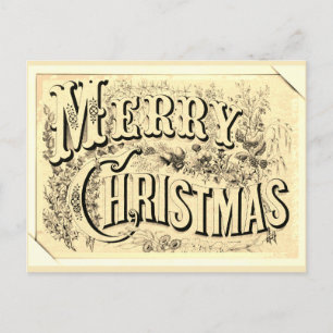 Victoriaans kersttypografie Briefkaart