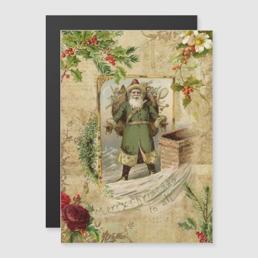 Victoriaans kerstvader Floral Ephemera (Voorkant / Achterkant)