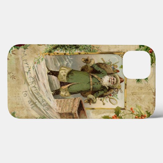 Victoriaans kerstvader Floral Ephemera Case-Mate iPhone Case (Achterkant (horizontaal))