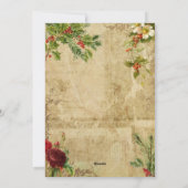 Victoriaans kerstvader Floral Ephemera Feestdagenkaart (Achterkant)