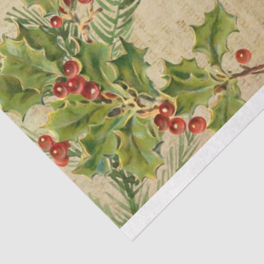 Victoriaans kerstvader Floral Ephemera Tissuepapier (Detail)