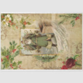 Victoriaans kerstvader Floral Ephemera Tissuepapier (Voorkant)