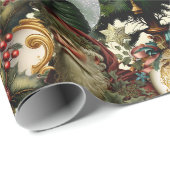 Victoriaans kerstvakantie cadeaupapier (Rol Hoek)