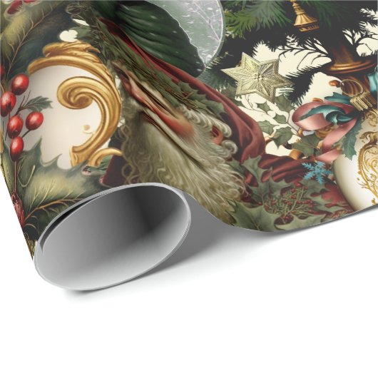 Victoriaans kerstvakantie cadeaupapier (Rol Hoek)