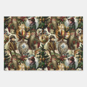 Victoriaans kerstvakantie inpakpapier vel (Voorkant)