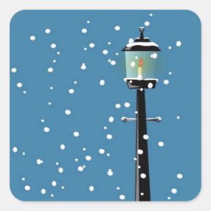 Victoriaans kerstvakantie-stickers vierkante sticker