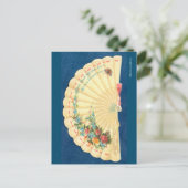 Victoriaans kerstventilator briefkaart (Staand voorkant)