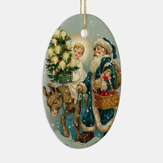 Victoriaans kerstversiering keramisch ornament (Rechts)