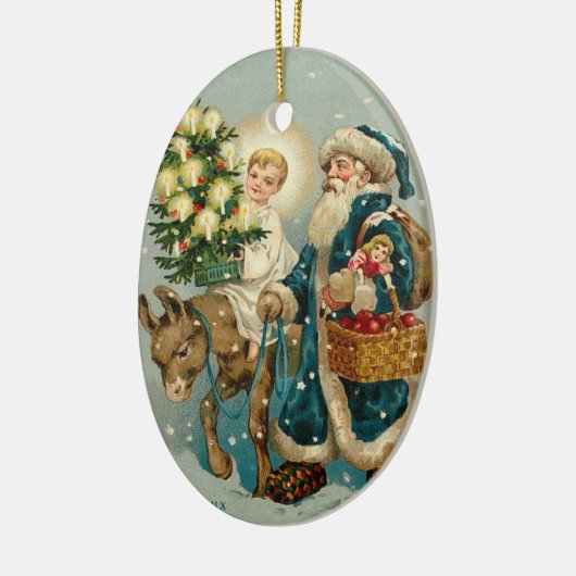 Victoriaans kerstversiering keramisch ornament (Links)