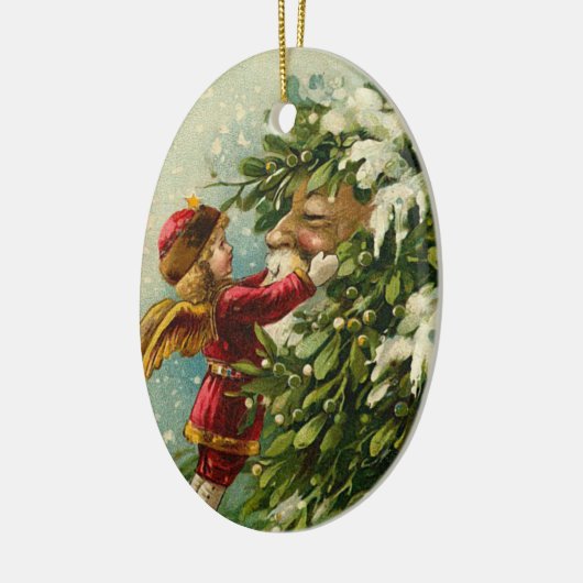 Victoriaans kerstversiering keramisch ornament (Links)