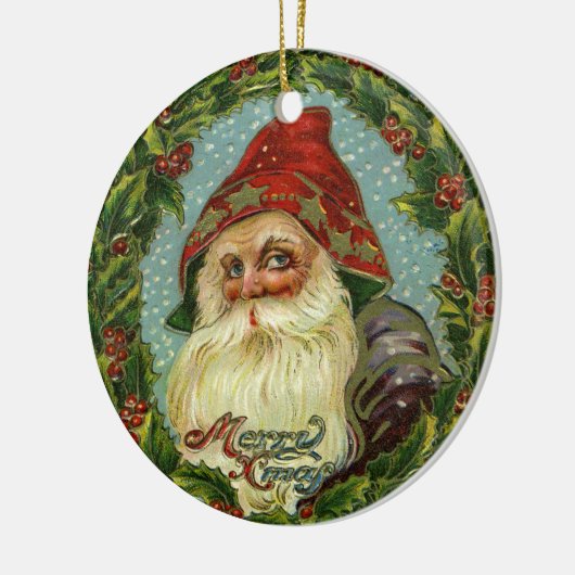 Victoriaans kerstversiering keramisch ornament (Links)