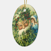 Victoriaans kerstversiering keramisch ornament (Links)