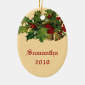 Victoriaans kerstversiering keramisch ornament (Achterkant)