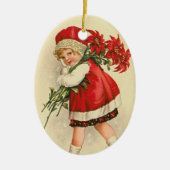 Victoriaans kerstversiering keramisch ornament (Voorkant)