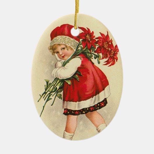 Victoriaans kerstversiering keramisch ornament (Voorkant)
