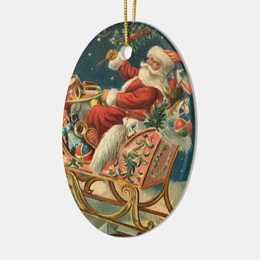 Victoriaans kerstversiering keramisch ornament (Links)