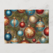 Victoriaans kerstversiering op kerstboom feestdagenkaart (Voorkant)