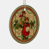 Victoriaans kerstversiering voor kinderen keramisch ornament (Rechts)