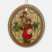 Victoriaans kerstversiering voor kinderen keramisch ornament (Links)