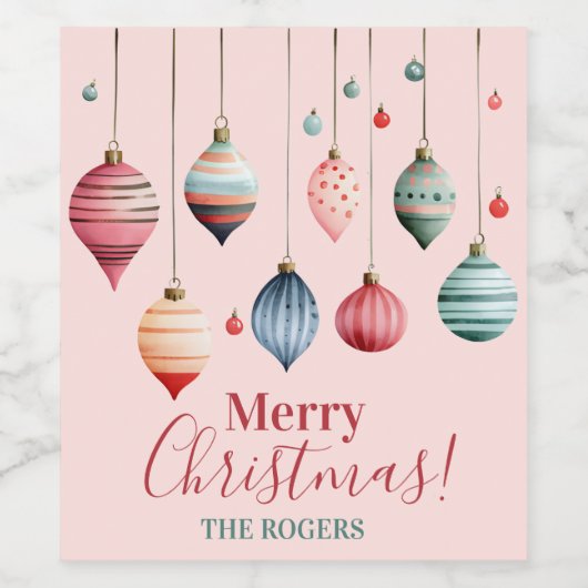 Victoriaans kerstversiering wijn etiket (Enkel label)