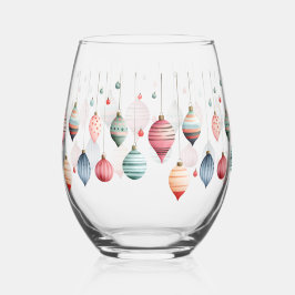 Victoriaans kerstversiering wijnglas zonder voet