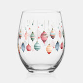 Victoriaans kerstversiering wijnglas zonder voet (Achterkant)