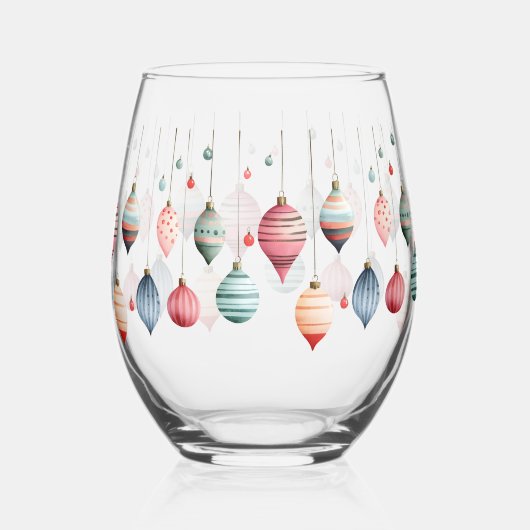 Victoriaans kerstversiering wijnglas zonder voet (Achterkant)