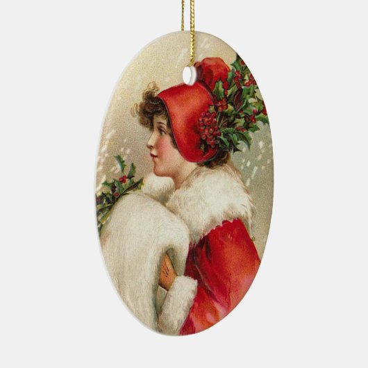 Victoriaans kerstversieringen keramisch ornament (Rechts)