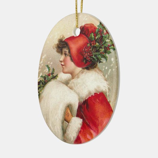 Victoriaans kerstversieringen keramisch ornament (Links)