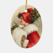 Victoriaans kerstversieringen keramisch ornament (Voorkant)